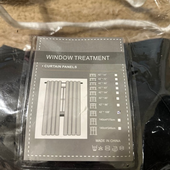 Blackout Curtains 108Inches Length Gold Foil with Palm Leaf Design Thermal - Picture 7 of 7